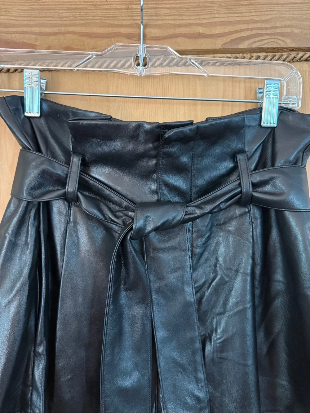 Olivaceous Faux Leather Cinch Waist Shorts